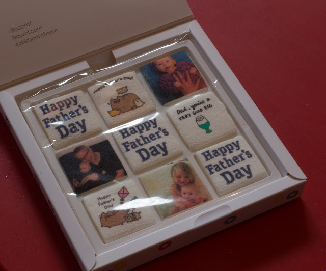 Marshmallows with photographs on to celebrate Father's Day