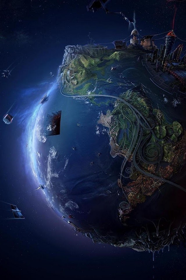 3D Earth  Galaxy Note HD Wallpaper