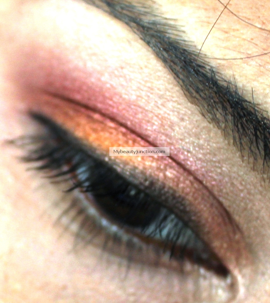 Orange and rose gold eyes with Sleek Sunset palette