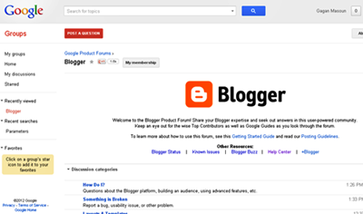 Blogger Product Forum