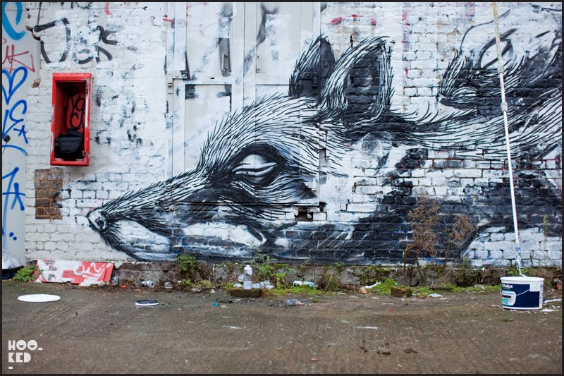 London Street Art mural by Belgian Artist ROA London Street Art mural by Belgian Artist ROA
