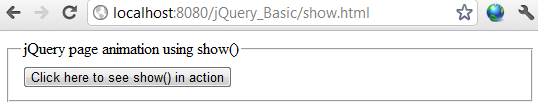 jQuery show effect example