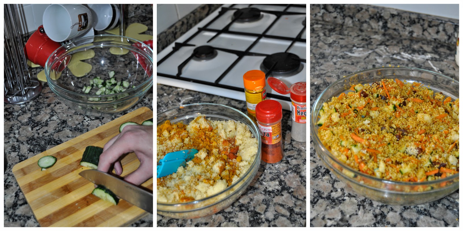 Petit et Gourmet Ensalada de Couscous con pollo, curry y mango / CousCous salad with curry