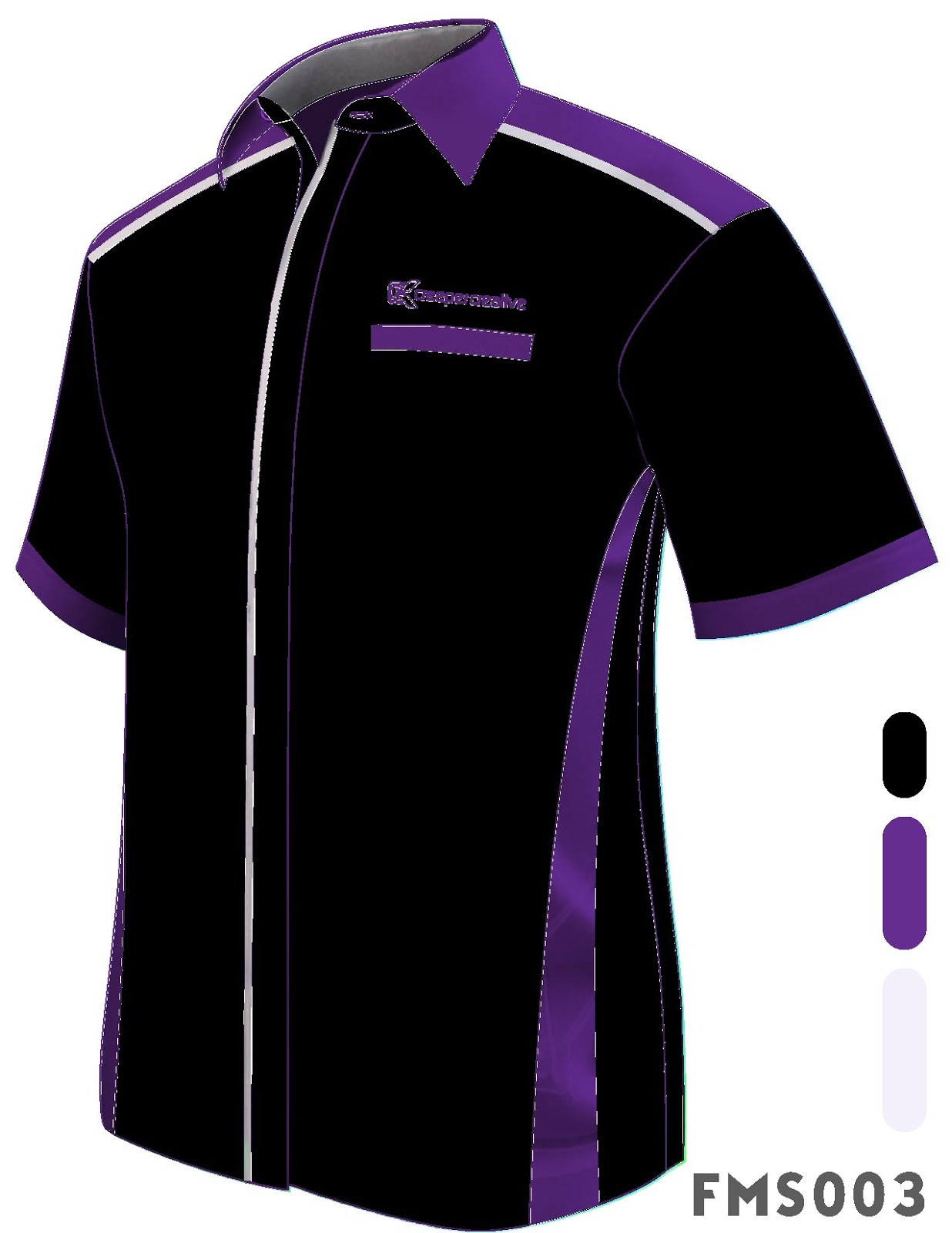 design baju korporat purple hitam putih - Terry Yoder