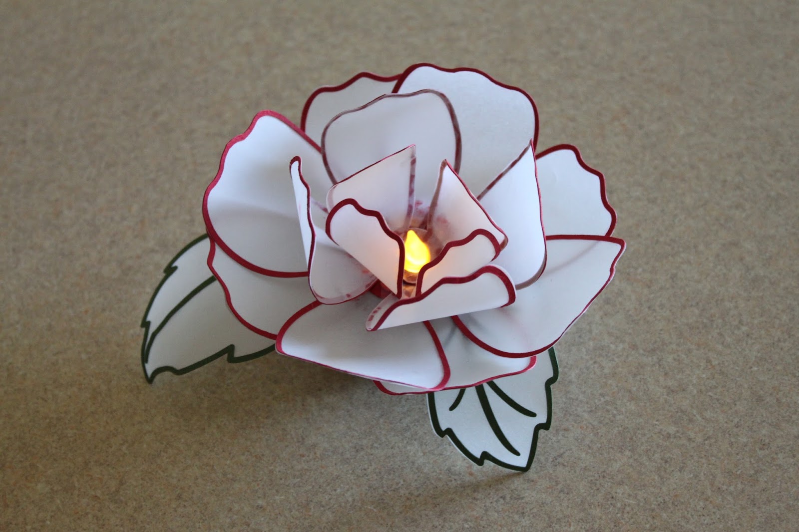 JMRush Designs Rose Tea Light Lantern (Flameless)