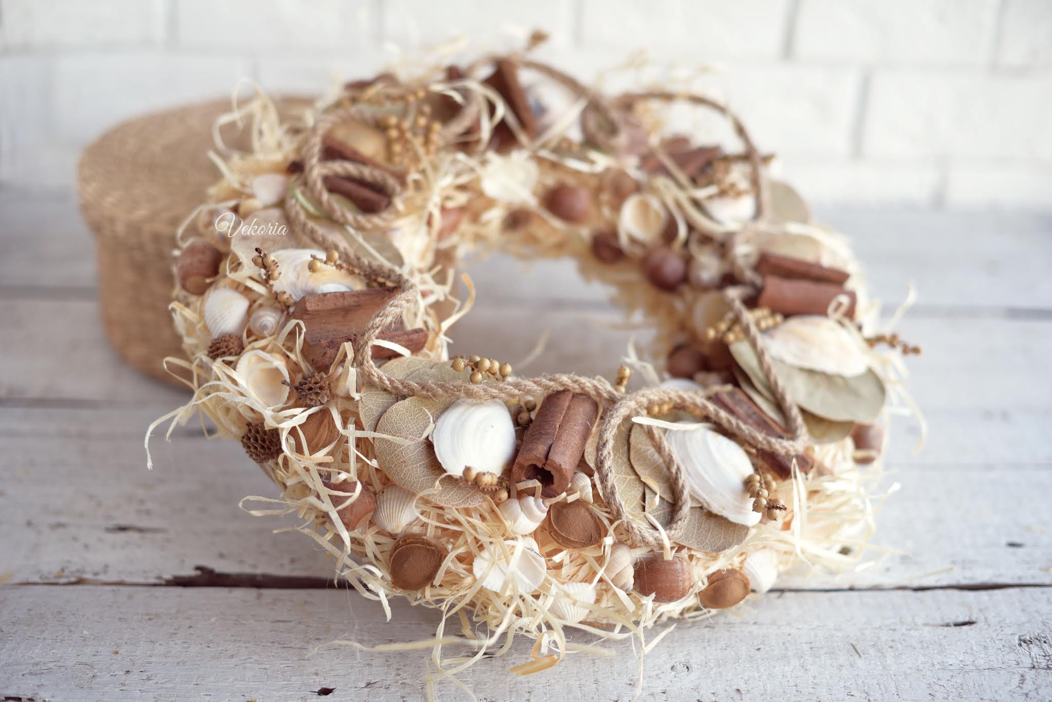 венок из ракушек летний / wreath of seashells венок из ракушек