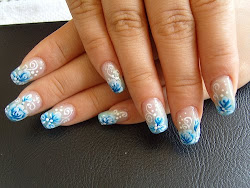 nail designs nails flowers acrylic flower paint french pink easy awesome floral pretty bleu drawings styling rhinestones