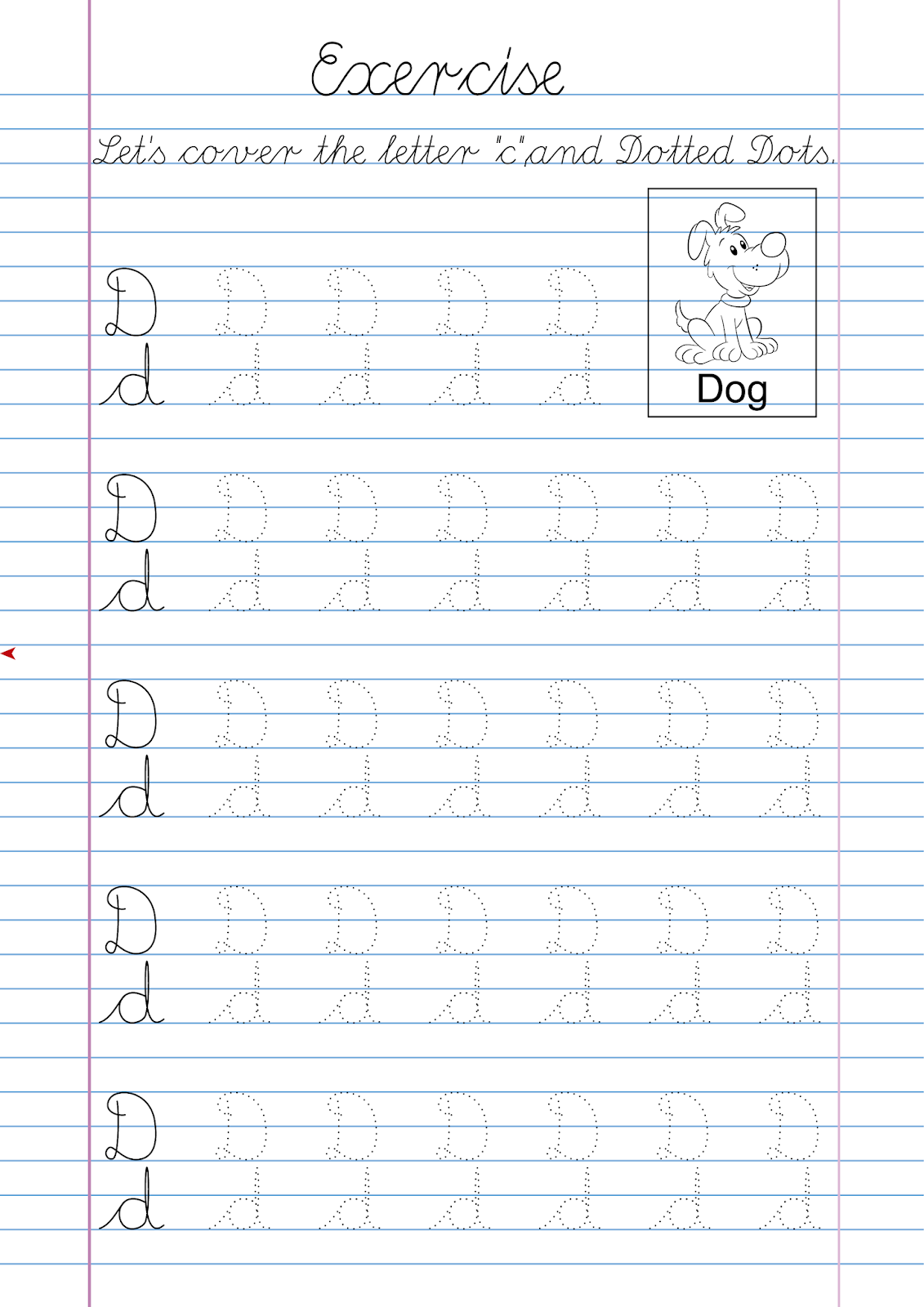 To print // dotted activity letter 