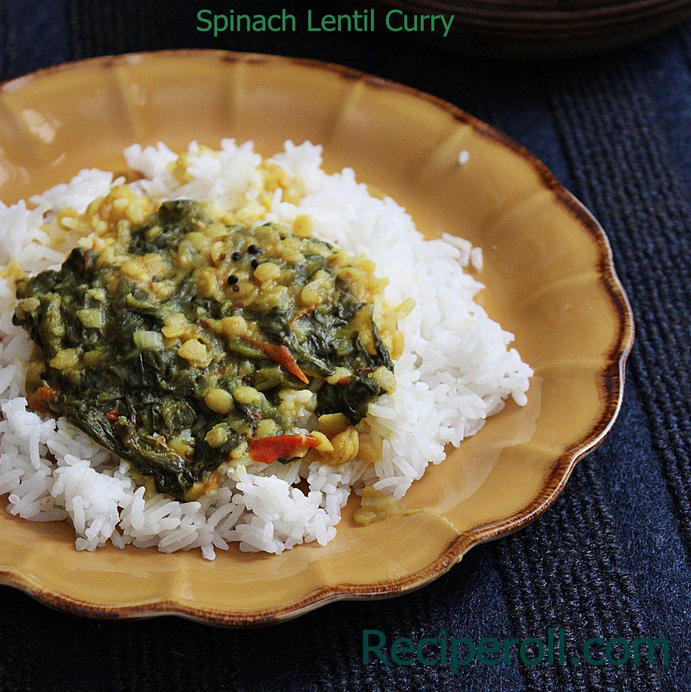 Spinach Lentil Curry Dal Palak