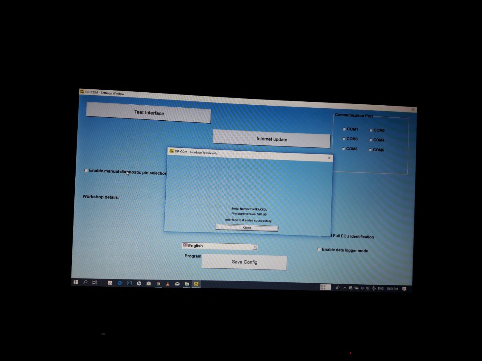 OBDexpres (Solved) V1.99 120309a communication error