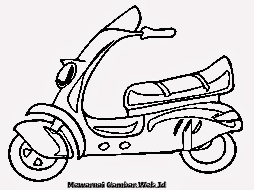  Gambar Sepeda Motor Untuk Mewarnai Terunik Gentong 