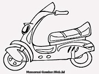 Mewarnai Gambar Sepeda Motor Skuter Matic Karikatur