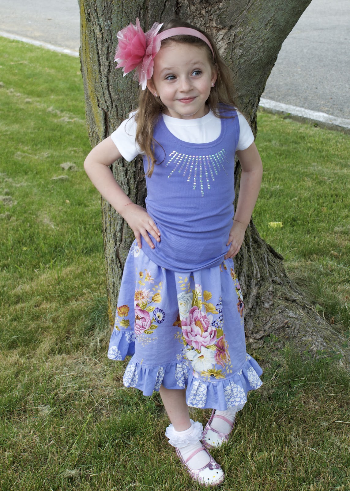 Lindsey's Wardrobe: Purple skirt of her design.