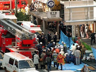 The sarin gas attack on the Tokyo subway system on March 20, 1995 killed 13 and left more than 6,000 people injured. The sarin gas attack on the Tokyo subway system on March 20, 1995 killed 13 and left more than 6,000 people injured.