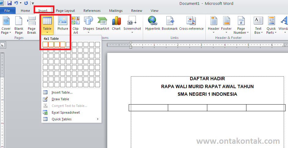 Cara Membuat Daftar Hadir Di Word Dan Excel Bang Ontak