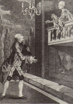 Spranger Barry and Maria Isabella Nossiter in a Covent Garden production of Shakespeare's Romeo and Juliet in 1759.