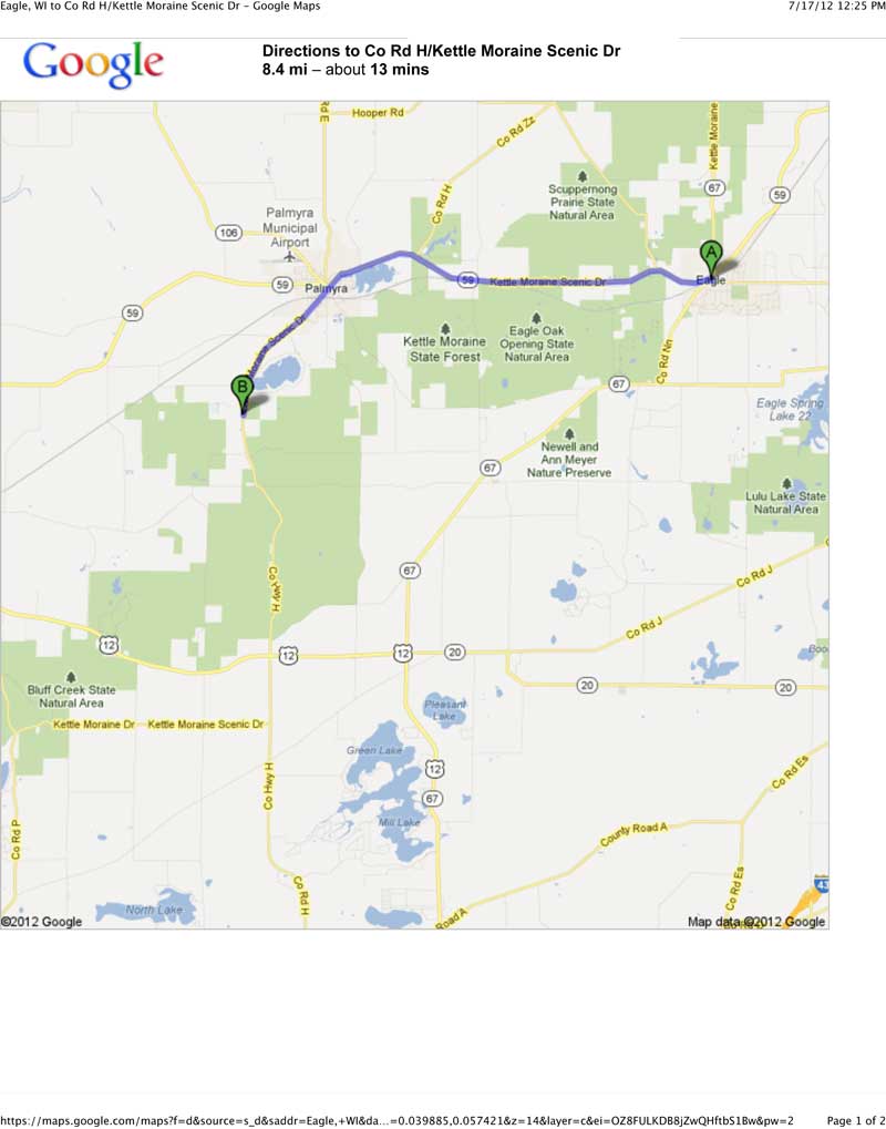 Kettle Moraine Scenic Drive Map World Map Atlas