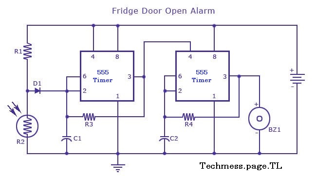 555 Timer Ic Project Ideas Fridge Door Alarm