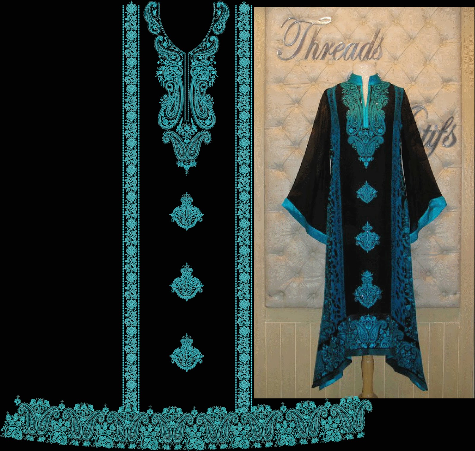Latest Embroidery Designs For Airline Frocks & Salwar