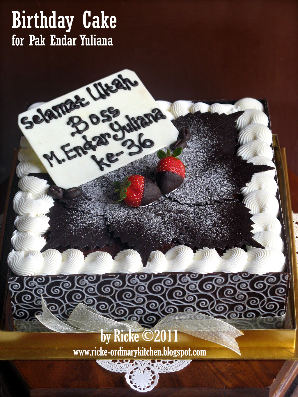 Just My Ordinary Kitchen...: BIRTHDAY CAKE FOR PAK ENDAR