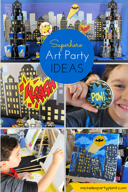 crime fighter, action hero, batman, painting party, kids party