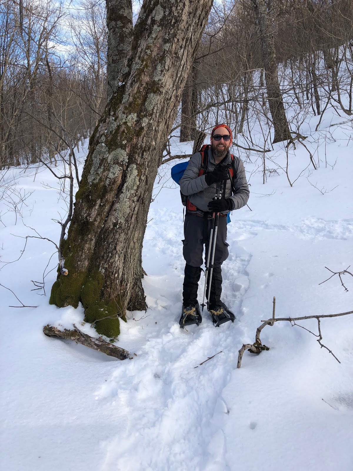 Hiking Graham and Doubletop Mountains Snowshoeing Bushwhack, Catskill