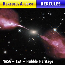 Hercules A radio source and the associated galaxy Hercules A radio source and its associated galaxy