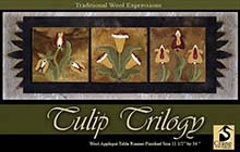 Tulip Trilogy Wool Applique Runner 11.5" x 34"
