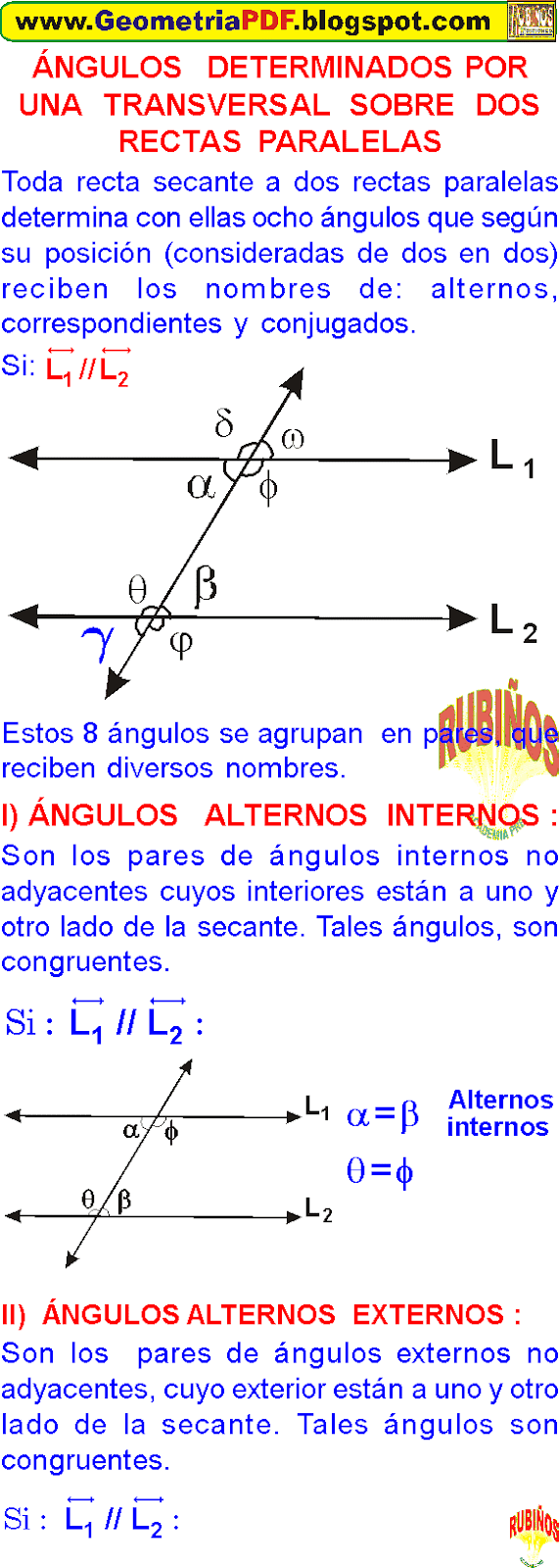 ejercicios de dos rectas paralelas y una transversal