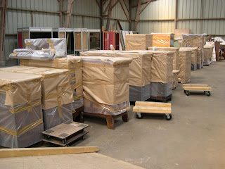 The piece of furniture are wrapped ready to load 