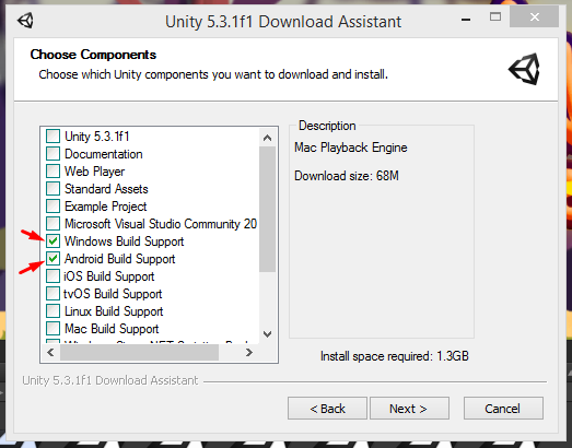 Unity download assistant screenshot
