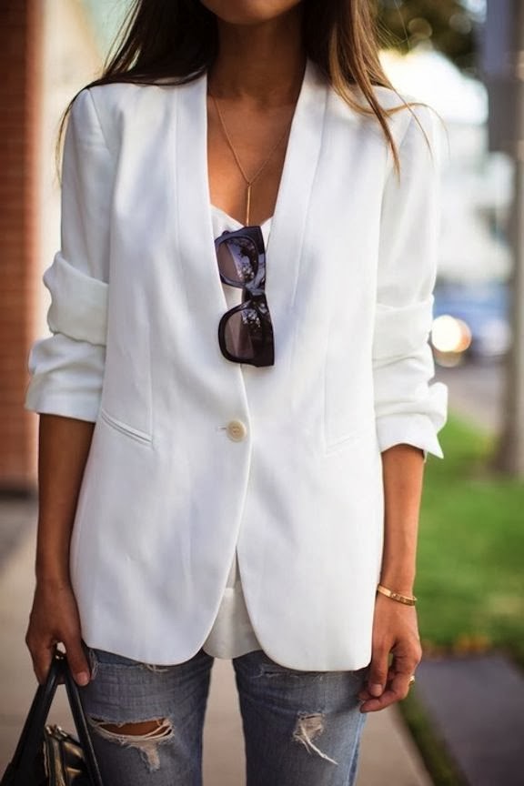 Women's Fashion: White blazer