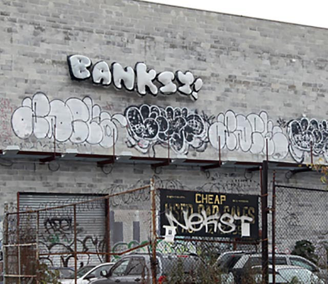 "Throw-Up" last piece by Banksy for "Better Out Than In" In Queens, New York City. 2