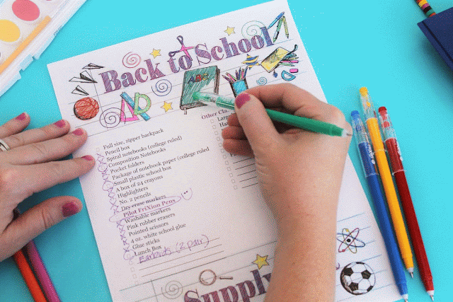 Printable Back to School Supply List Adult Coloring Page #shop #PowerToThePen #MyGo2Pen