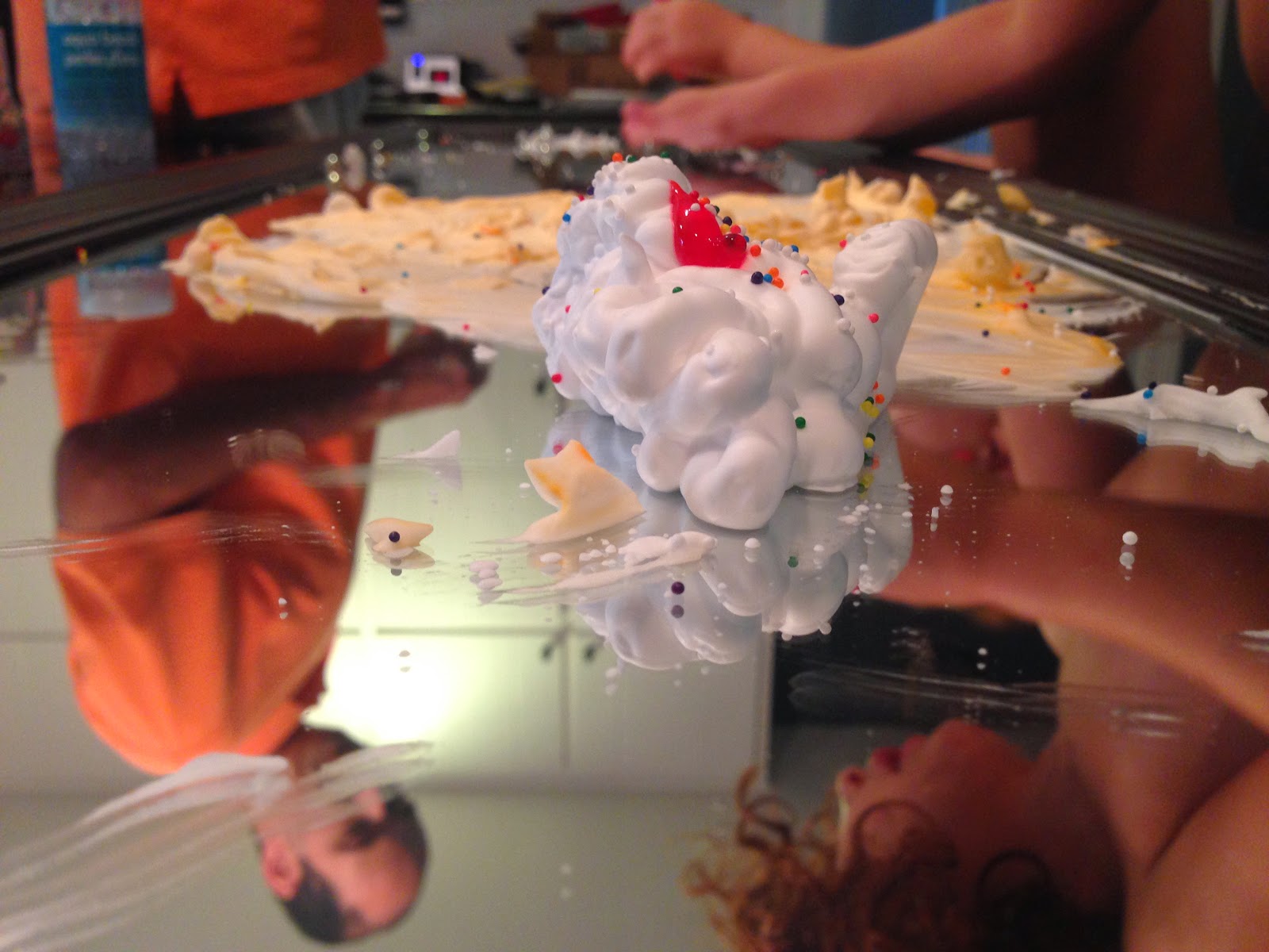 Busy and the Beans Shaving Cream On A Mirror