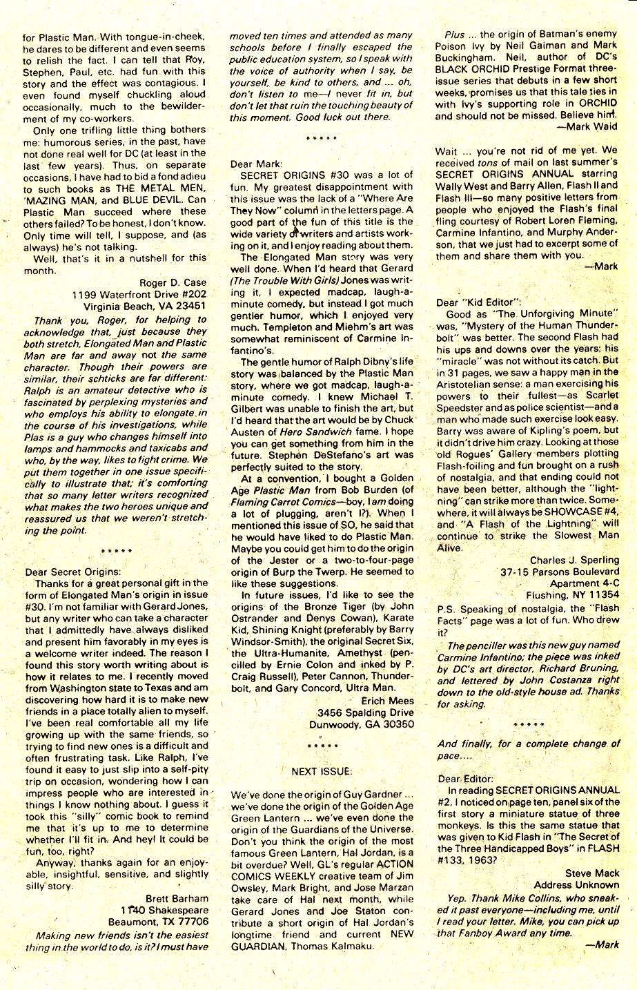 Read online Secret Origins (1986) comic - Issue #35 - 19