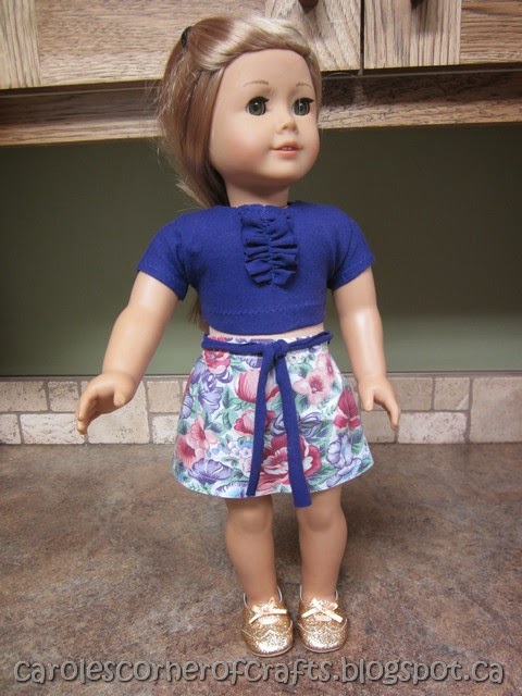 Carole's Corner of Crafts: American Girl Doll A-Line Skirt, Ruffled T ...