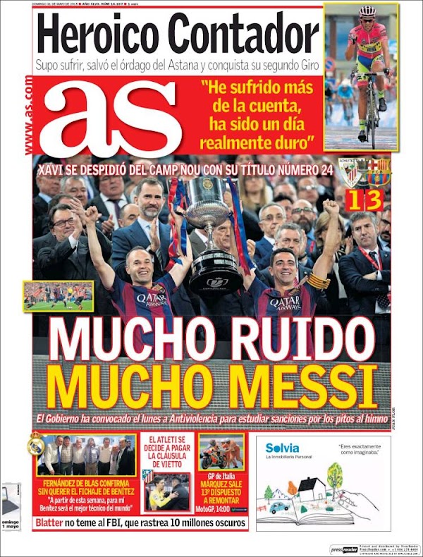 FC Barcelona, AS: "Mucho ruido, mucho Messi"