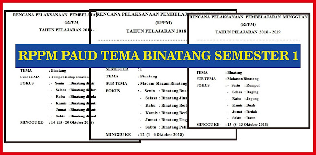 Rppm Paud Tema Binatang Semester 1 Kurikulum 2013 Terbaru