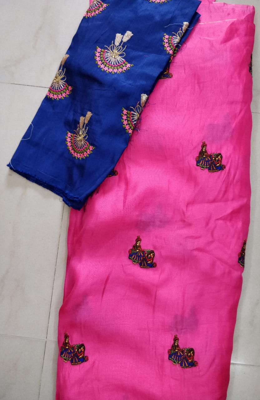 Jute Georgette saree with blouse