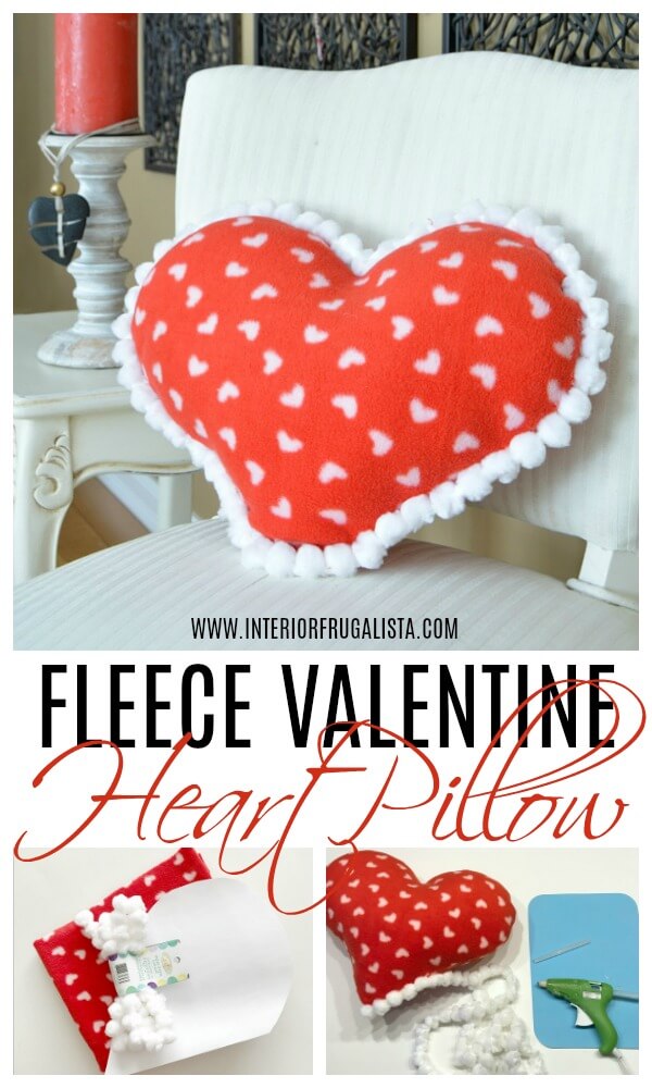 Easy DIY Fleece Valentine Heart Pillow Interior Frugalista