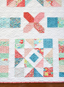 Charming Baby Sew Along sampler quilt sewn by Andy of A Bright Corner - a charm pack friendly sew along quilt