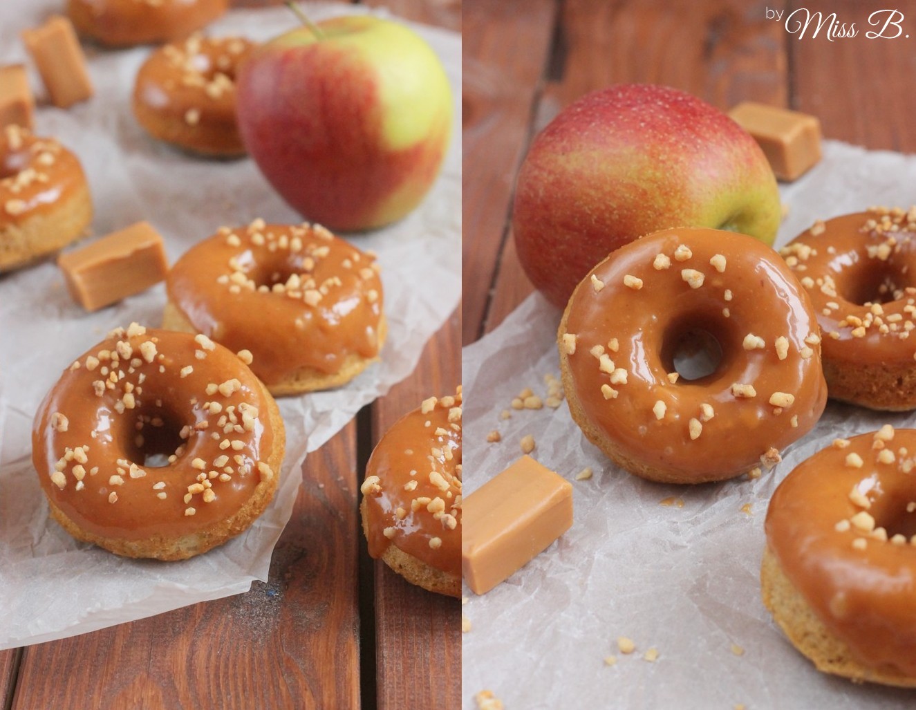 Miss Blueberrymuffin&amp;#39;s kitchen: Apfel-Karamell-Donuts aus dem Backofen