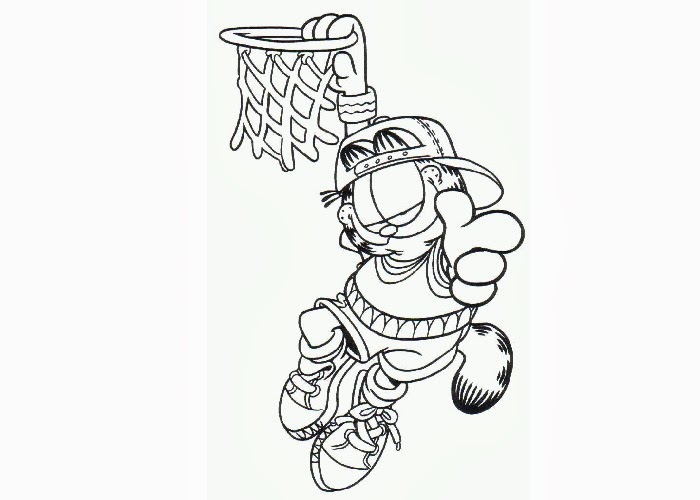 Garfield basketball coloring page | Free Coloring Pages and Coloring ...