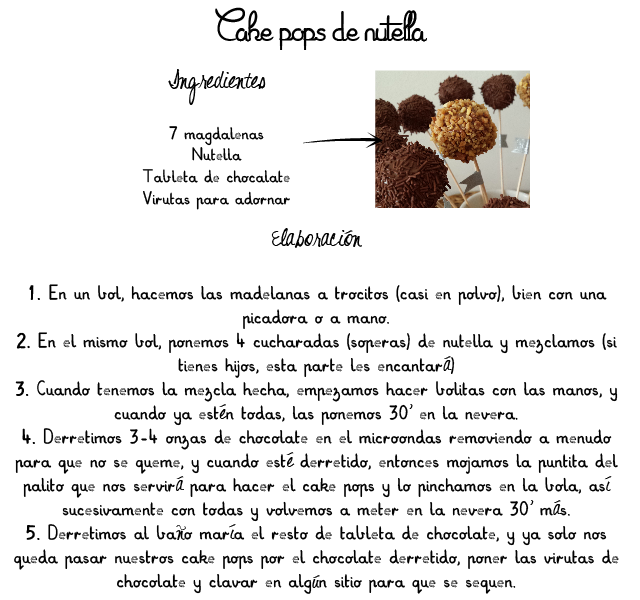 cómo hacer cake pops de nutella, receta rápida y fácil 