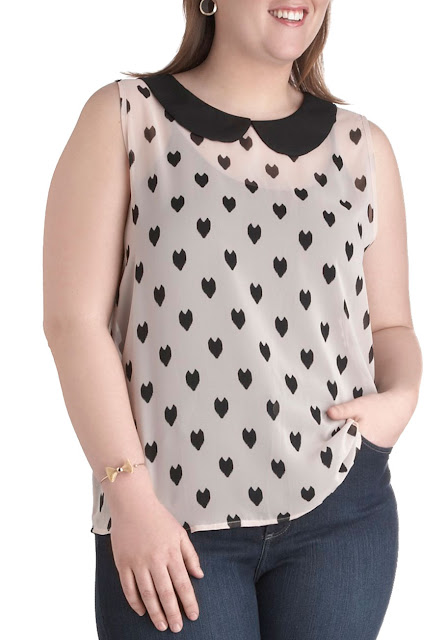 Collar tops for plus size women