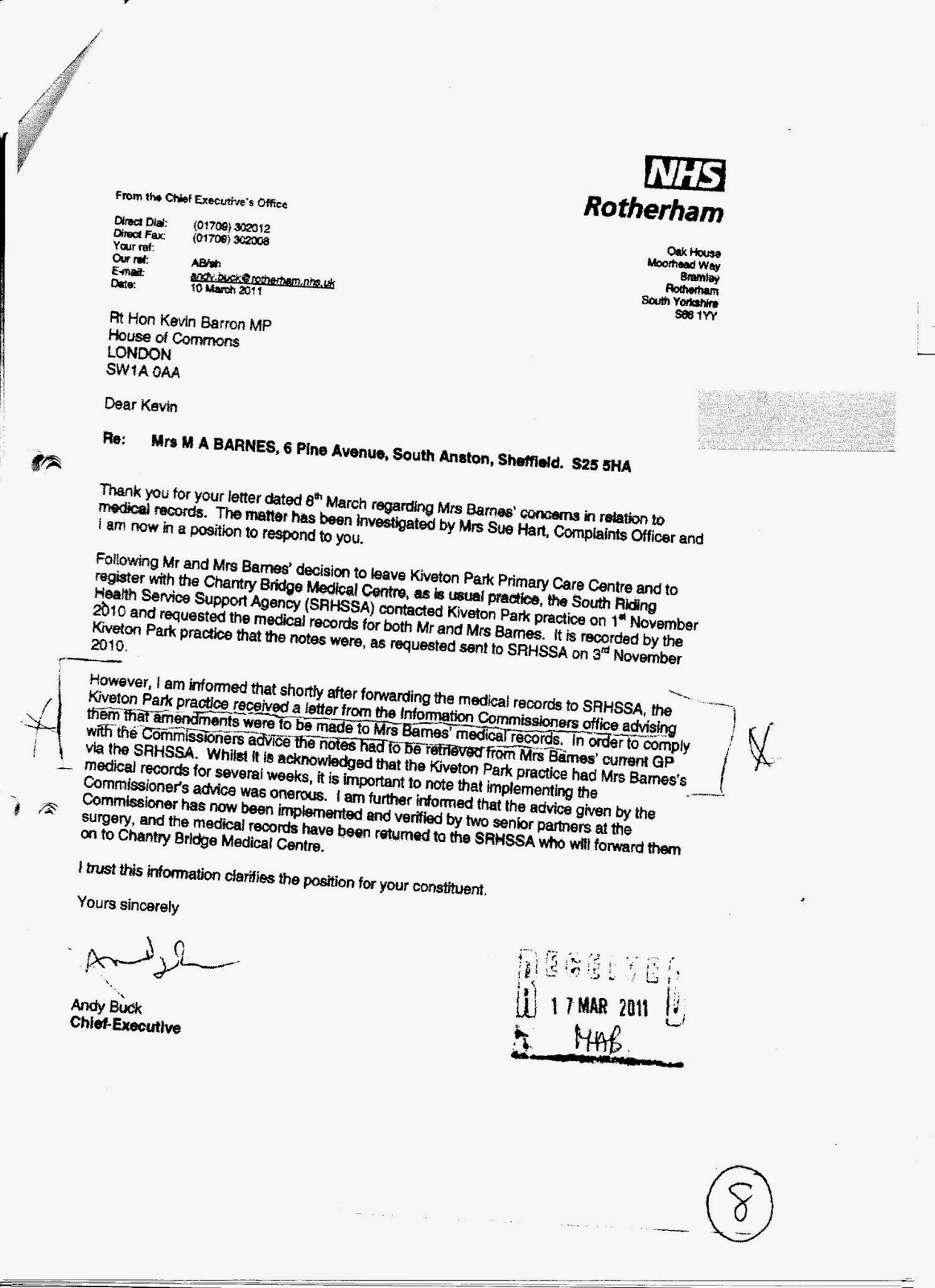 Phso Example Letters nhs complaints