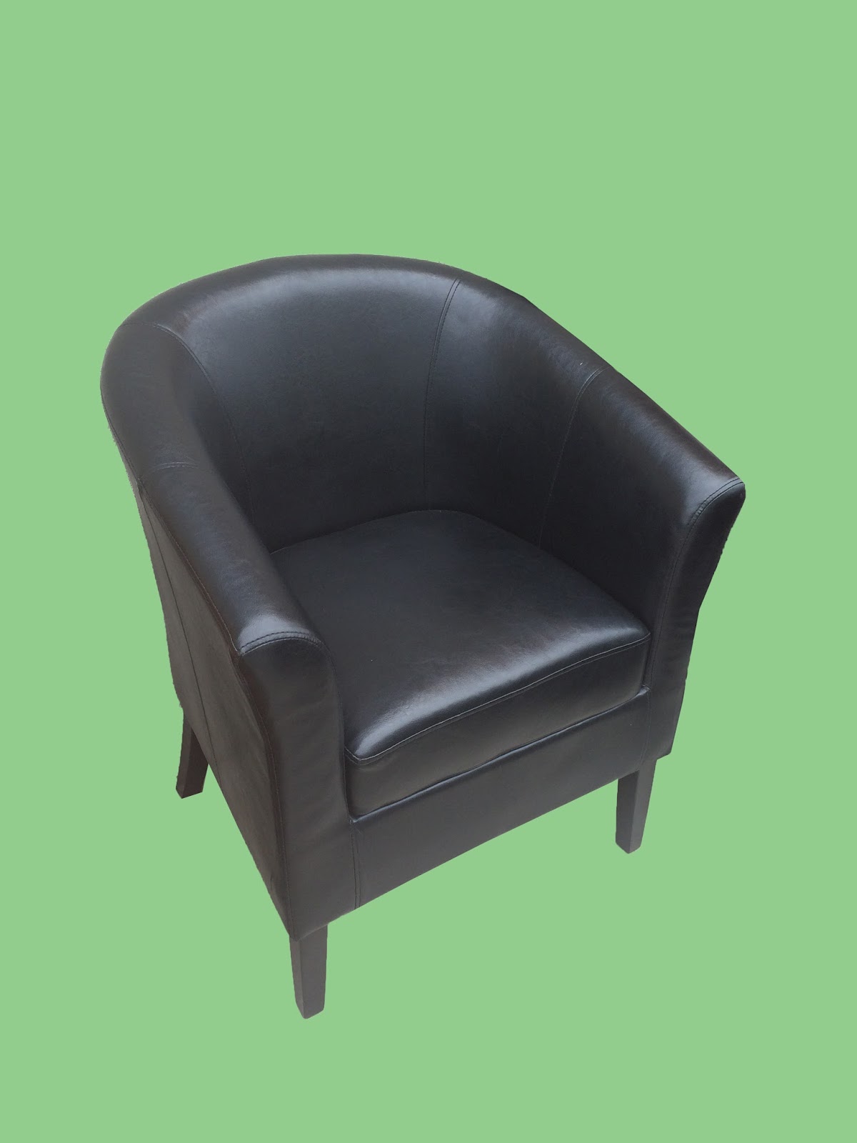 Uhuru Furniture & Collectibles: Black Leather Occasional Chair - $95 SOLD