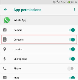 cara mengizinkan whatsapp mengakses kontak android