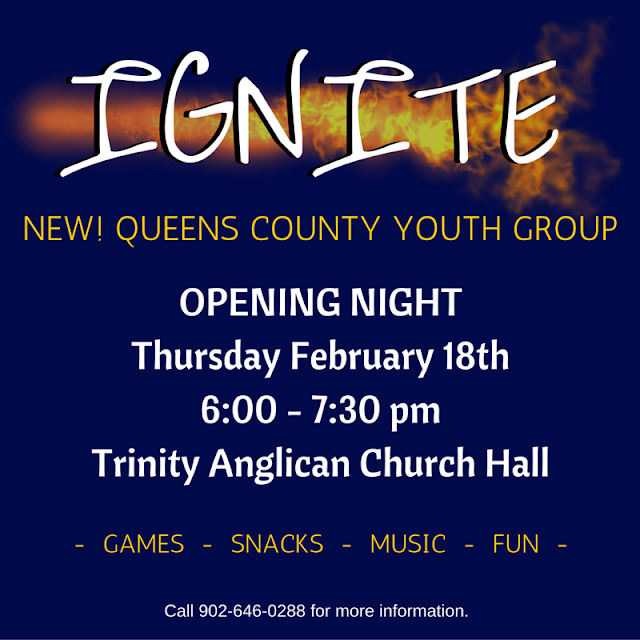 Queens County Community IGNITE Youth Group Thursday Feb 18th at 600pm